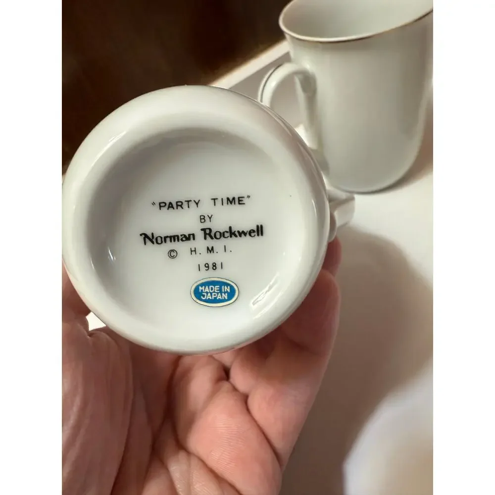 Vintage 1981 Set of 4, Norman Rockwell Mugs